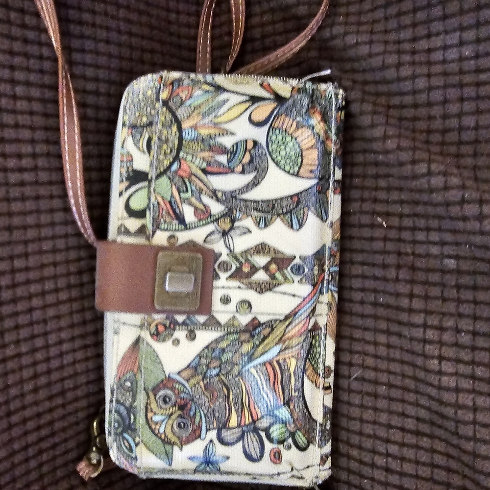 Colorful Owl Print Wristlet Wallet